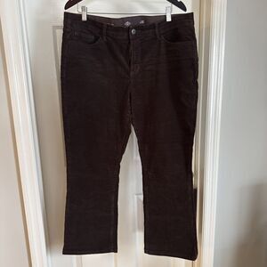 St Johns Bay Women's Brown Corduroy Bootcut Pants Size 18 Petite Winter EUC